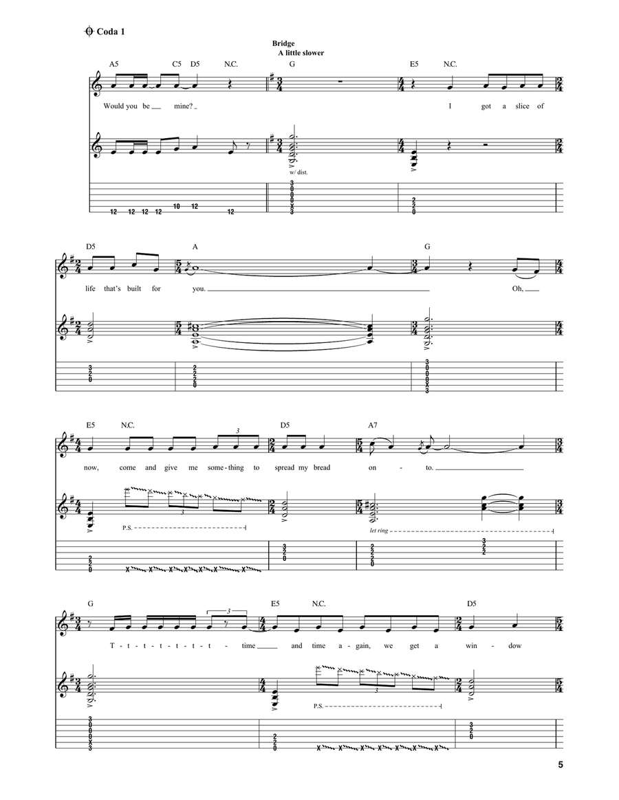One Way Traffic One Way Traffic Guitar Tablature scores gallery preview page 5