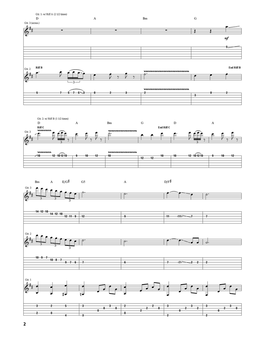 Love Song Love Song Guitar Tablature scores gallery preview page 2