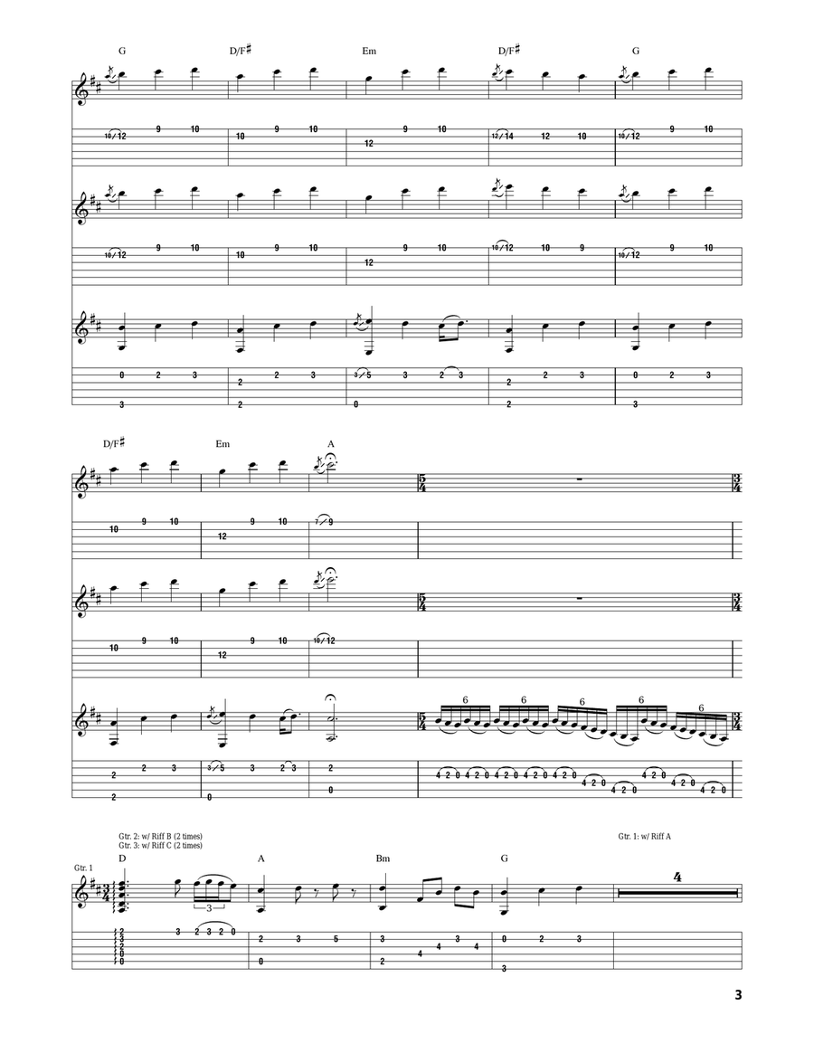 Love Song Love Song Guitar Tablature scores gallery preview page 3