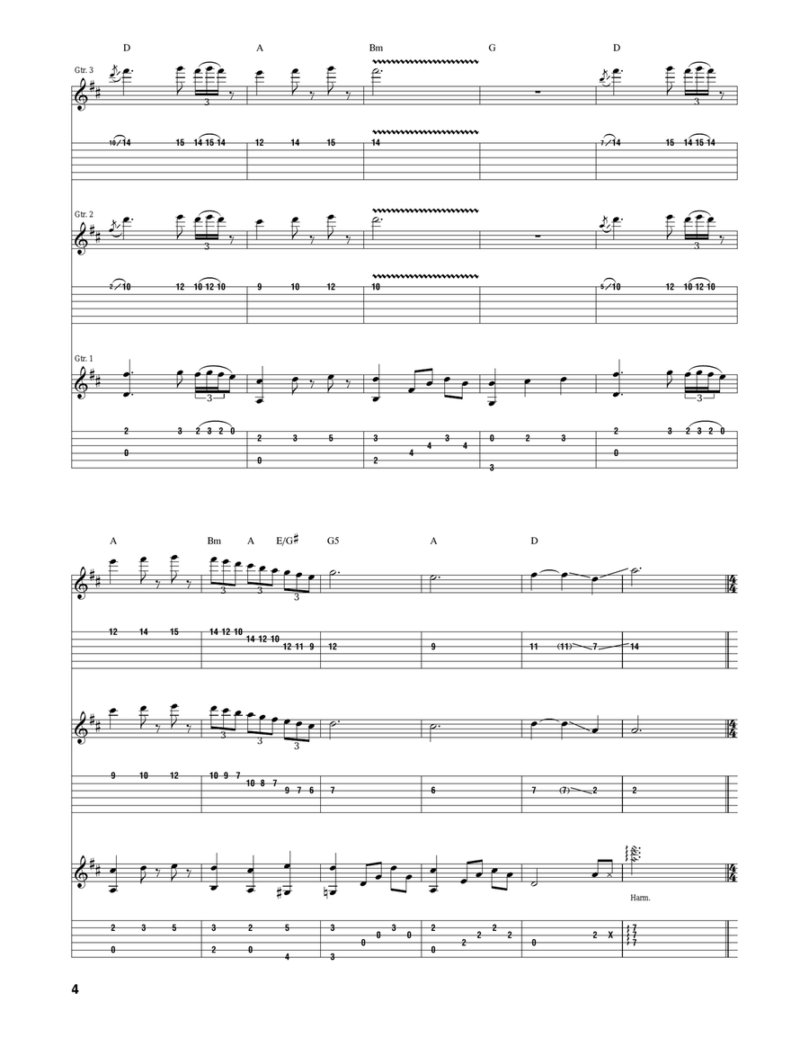 Love Song Love Song Guitar Tablature scores gallery preview page 4