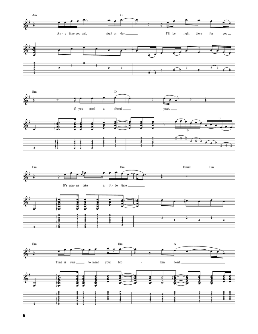 Love Song Love Song Guitar Tablature scores gallery preview page 6