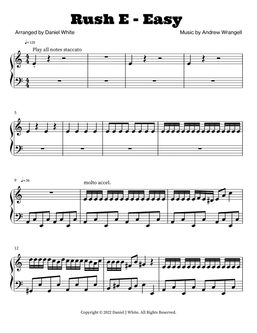 Rush E - Easy Rush E - Easy Easy Piano scores gallery preview page 1