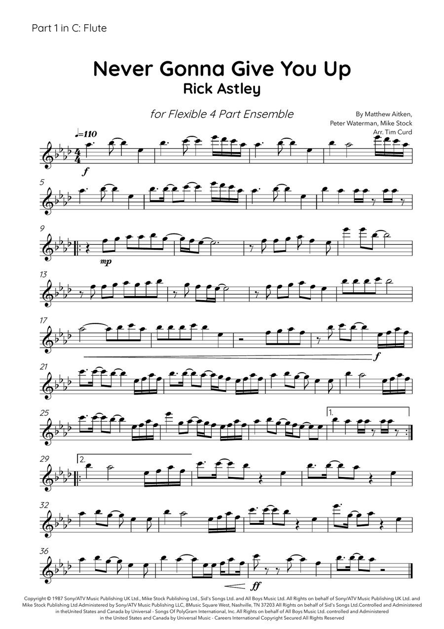 Never Gonna Give You Up Large Ensemble scores gallery preview page 5