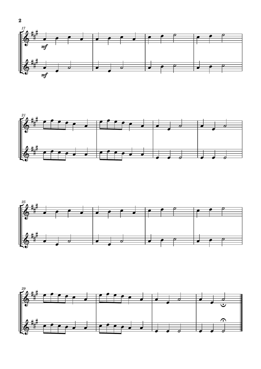 Frère Jacques (Flute Duet) - Beginner Level Flute Duet scores gallery preview page 2