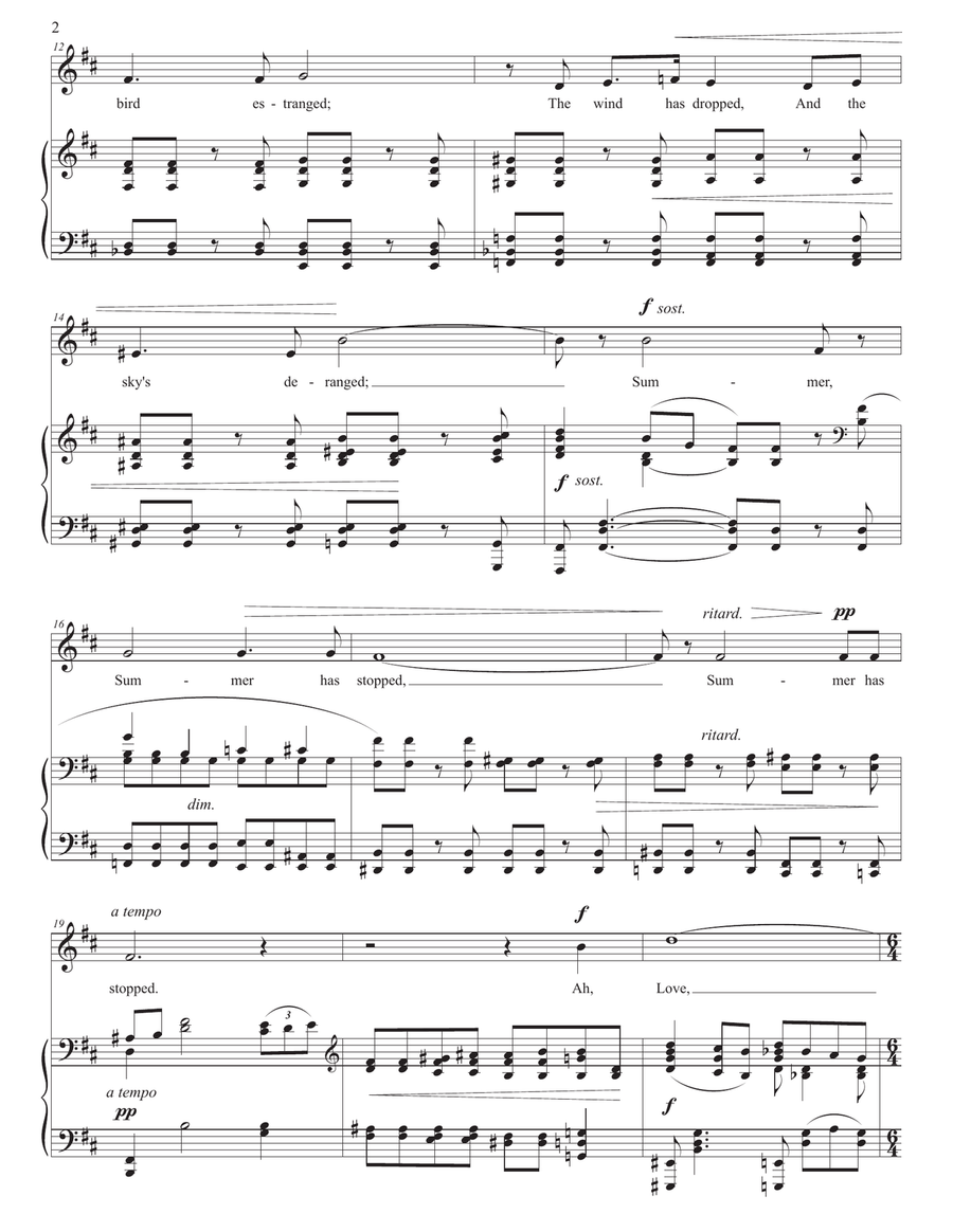 BEACH: Ah, Love, but a day! Op. 44 no. 2 (transposed to B minor) Piano, Vocal scores gallery preview page 3