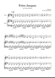 Frère Jacques (Violin and Piano) - Beginner Level
