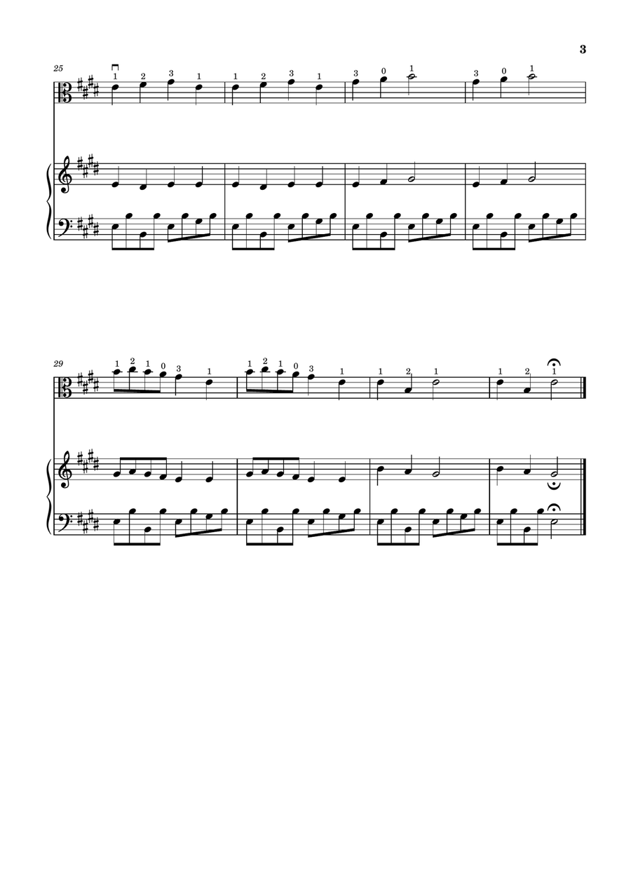 Frère Jacques (Viola and Piano) - Beginner Level Frère Jacques (Viola and Piano) - Beginner Level Piano scores gallery preview page 3
