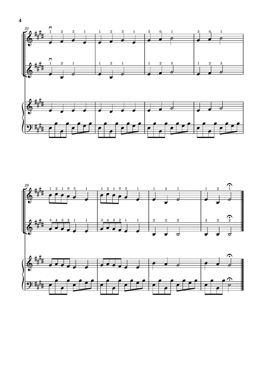 Frère Jacques (Violin Duet and Piano) - Beginner Level String Duet scores gallery preview page 4