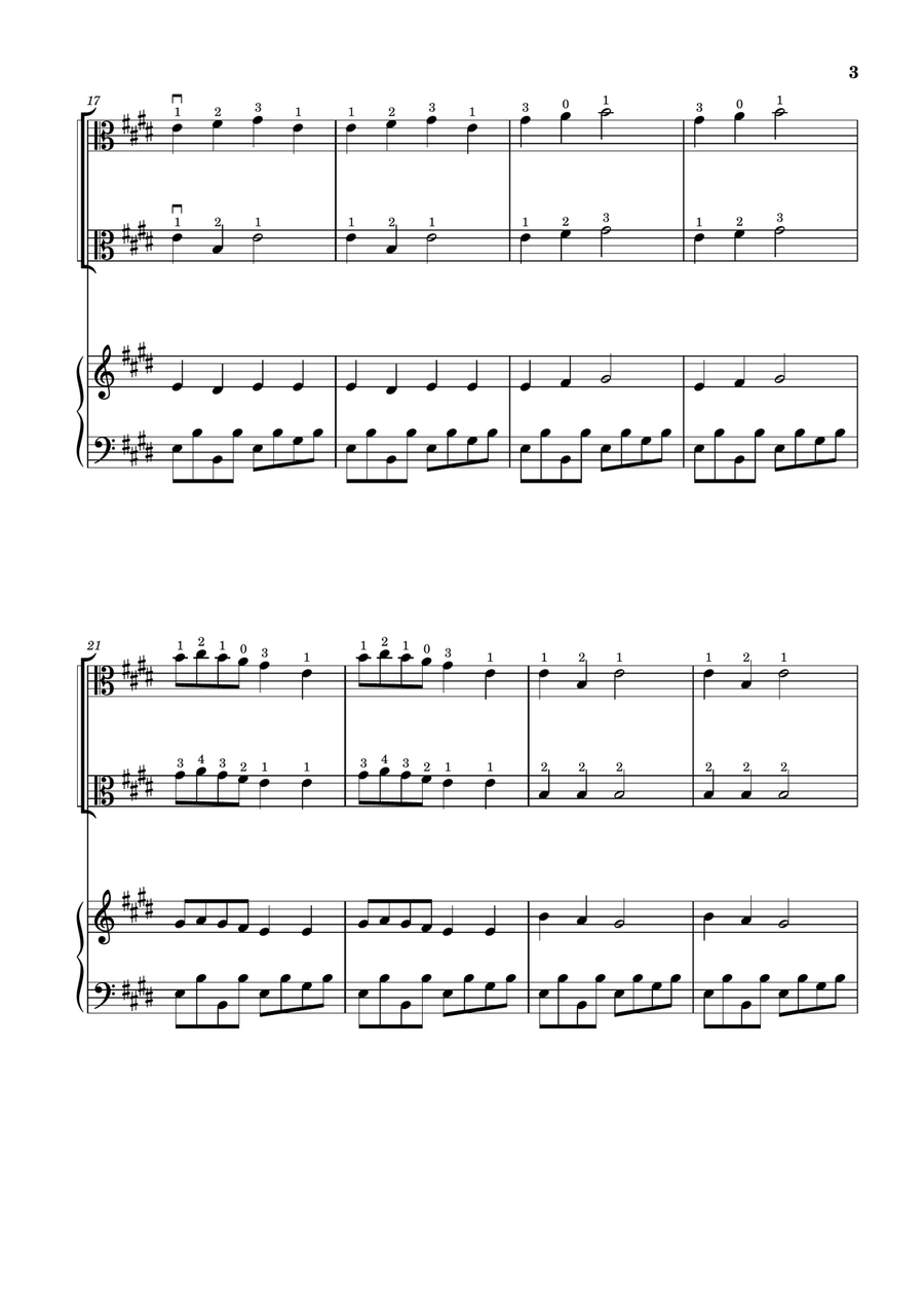 Frère Jacques (Viola Duet and Piano) - Beginner Level String Duet scores gallery preview page 3