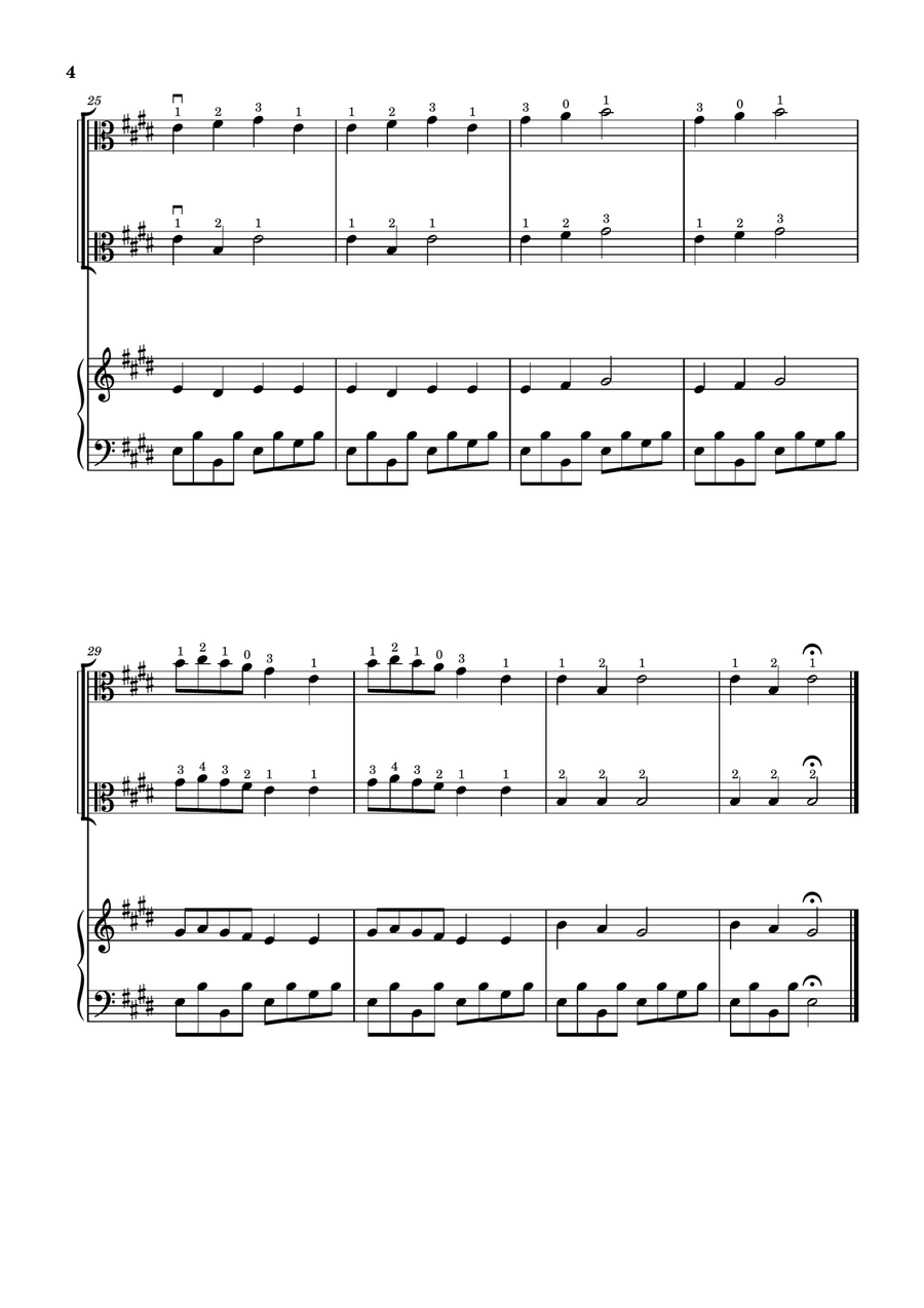 Frère Jacques (Viola Duet and Piano) - Beginner Level String Duet scores gallery preview page 4