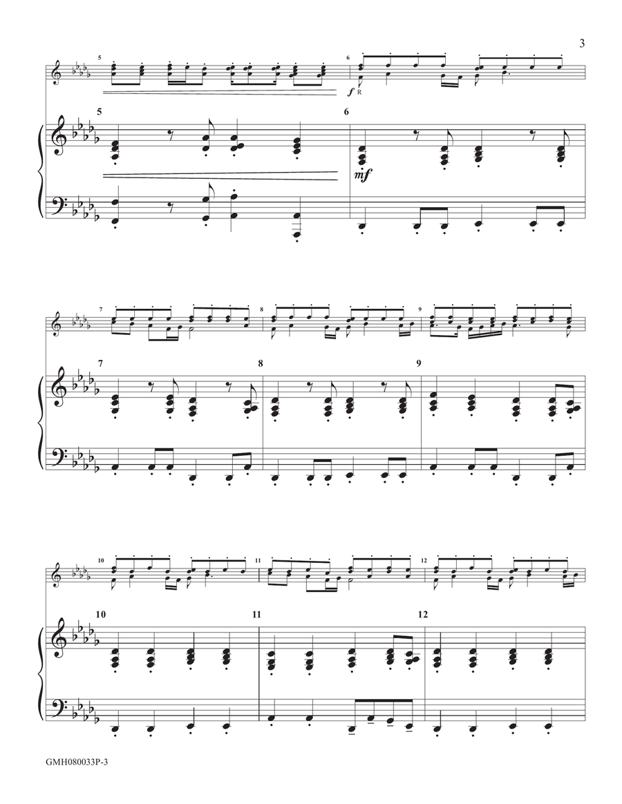 Promenade (piano accompaniment to 8 handbell version) Handbell Choir scores gallery preview page 3