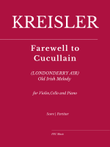 KREISLER - Farewell to Cucullain (LONDONDERRY AIR) Old Irish Melody for Violin, Cello and Piano