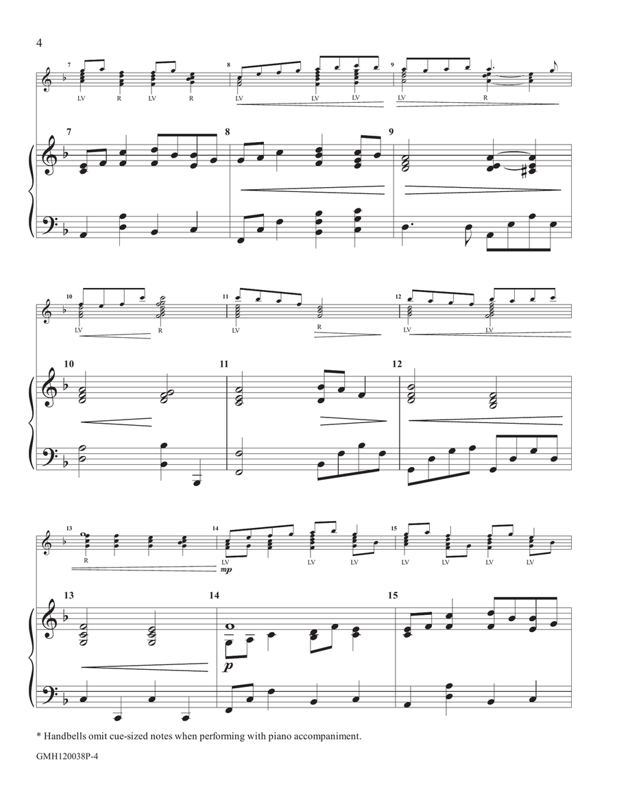 Hearth and Home (piano accompaniment to 12 handbell version) Handbell Choir scores gallery preview page 4