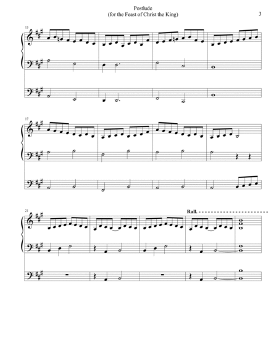 Postlude (for the Feast of Christ the King) (for Organ) Organ Solo scores gallery preview page 3