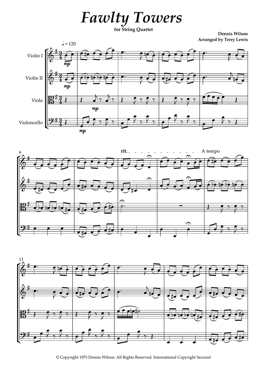 Fawlty Towers Fawlty Towers String Quartet scores gallery preview page 2