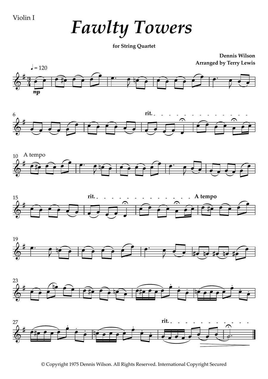Fawlty Towers Fawlty Towers String Quartet scores gallery preview page 4