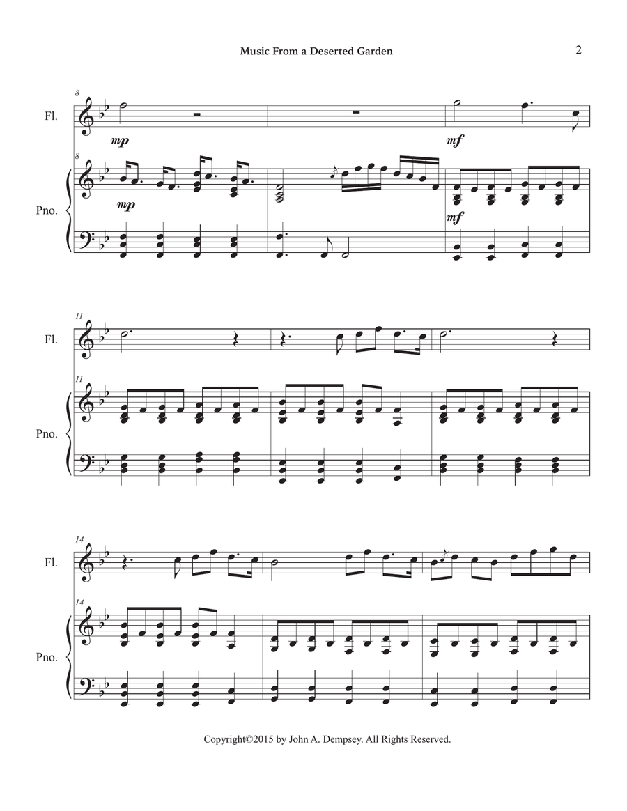 Music From a Deserted Garden (Flute and Piano) Chamber Music scores gallery preview page 6