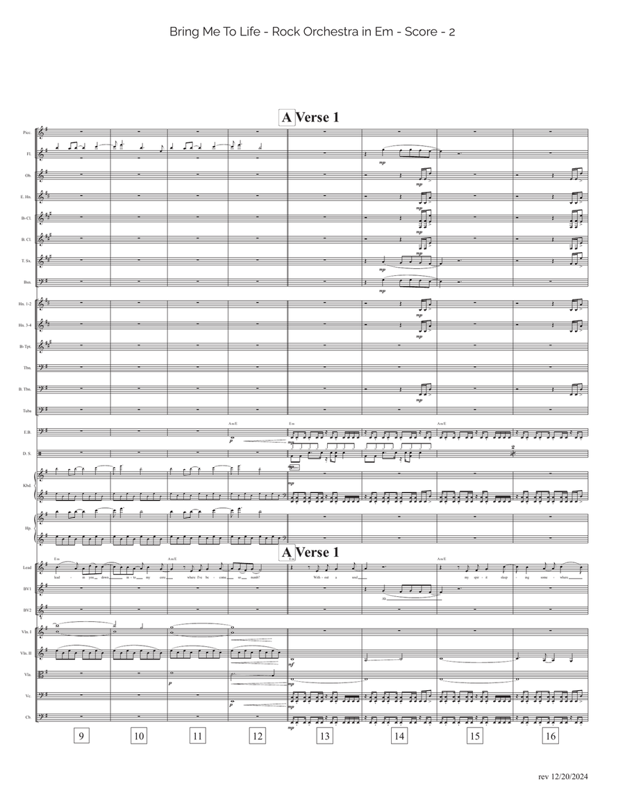 Bring Me To Life Full Orchestra scores gallery preview page 2