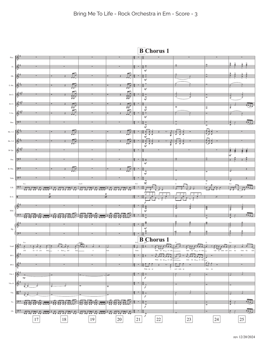 Bring Me To Life Full Orchestra scores gallery preview page 3