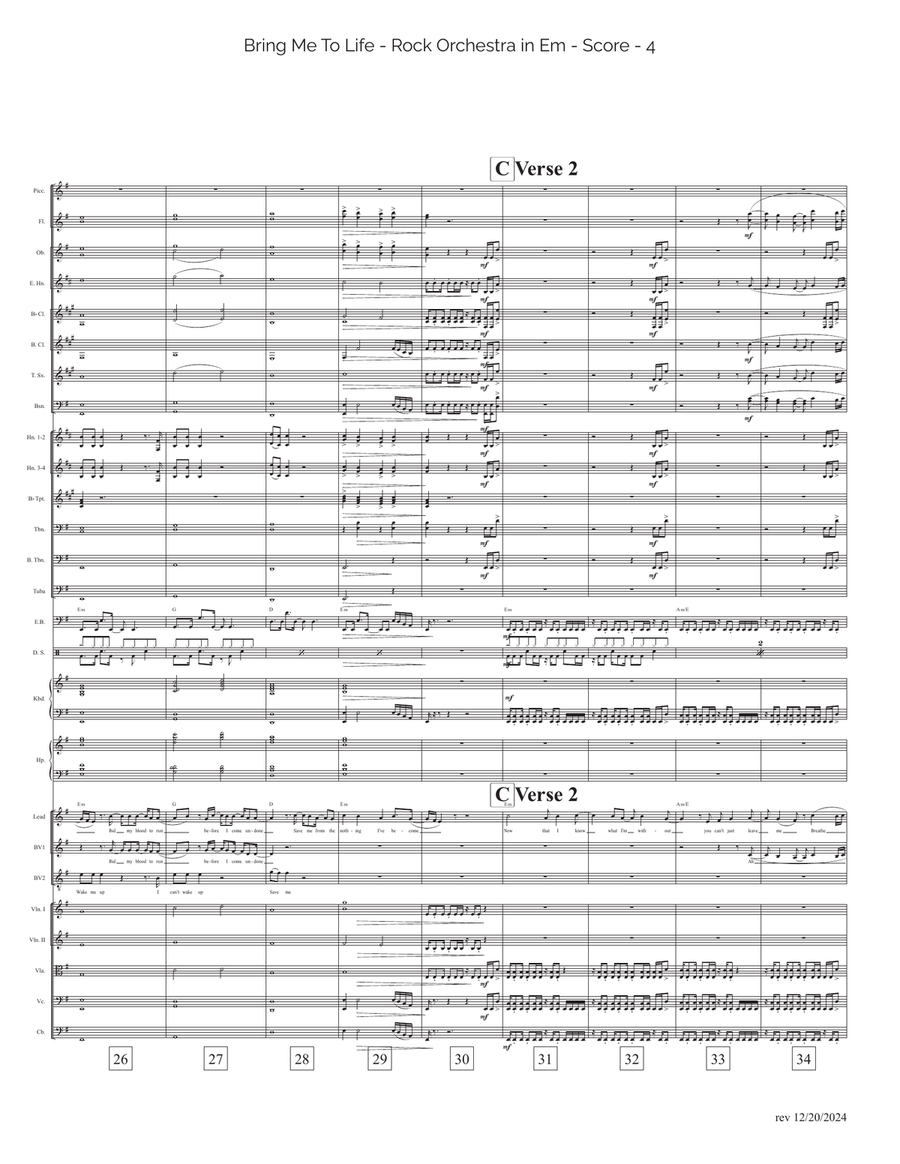 Bring Me To Life Full Orchestra scores gallery preview page 4