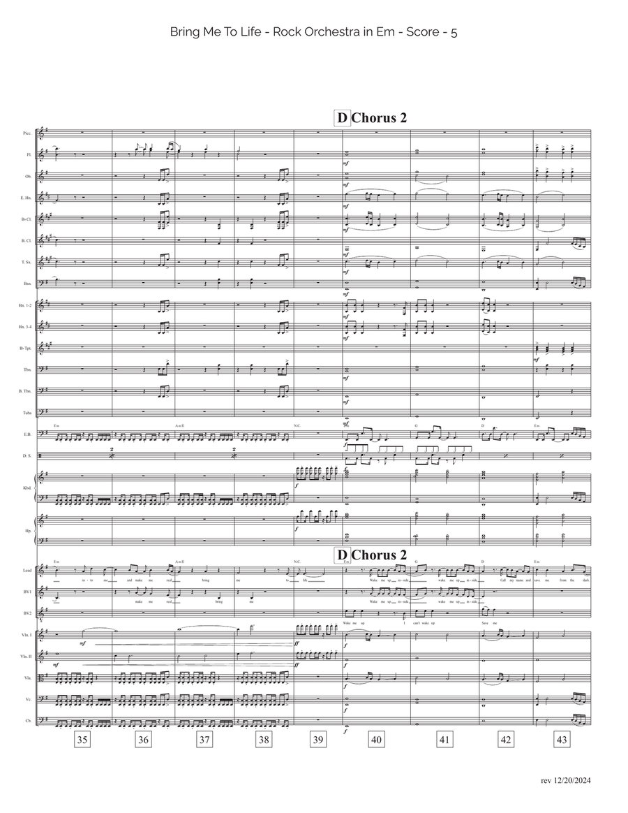 Bring Me To Life Full Orchestra scores gallery preview page 5