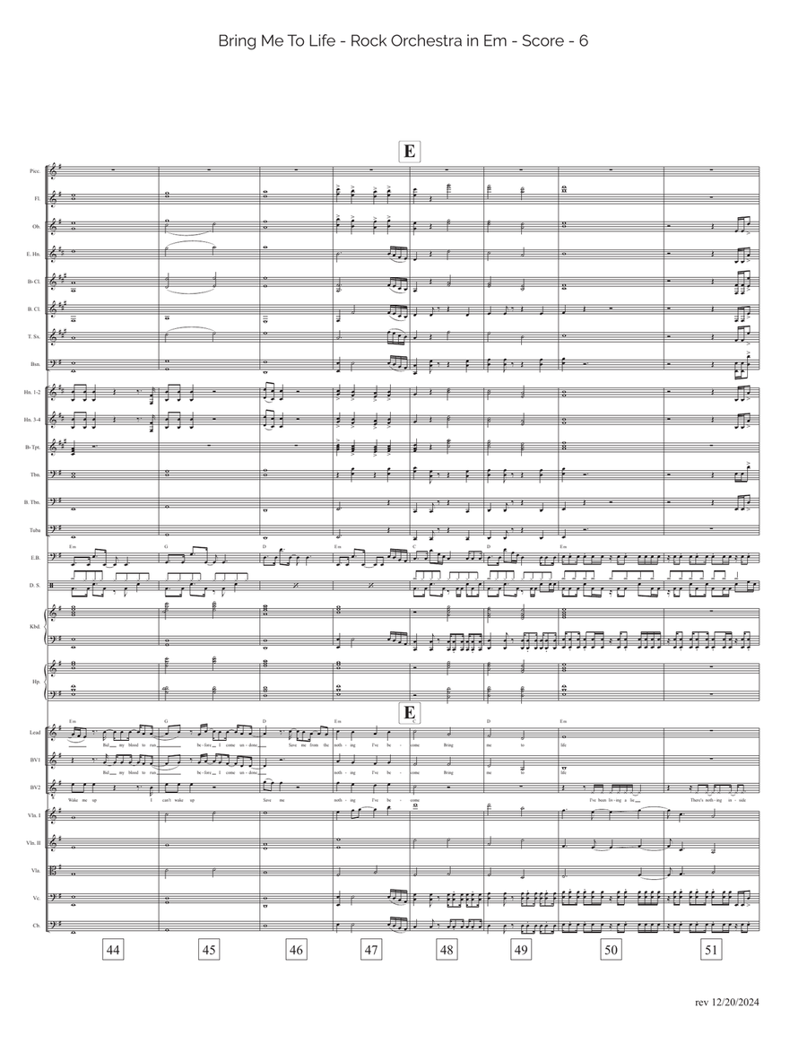 Bring Me To Life Full Orchestra scores gallery preview page 6