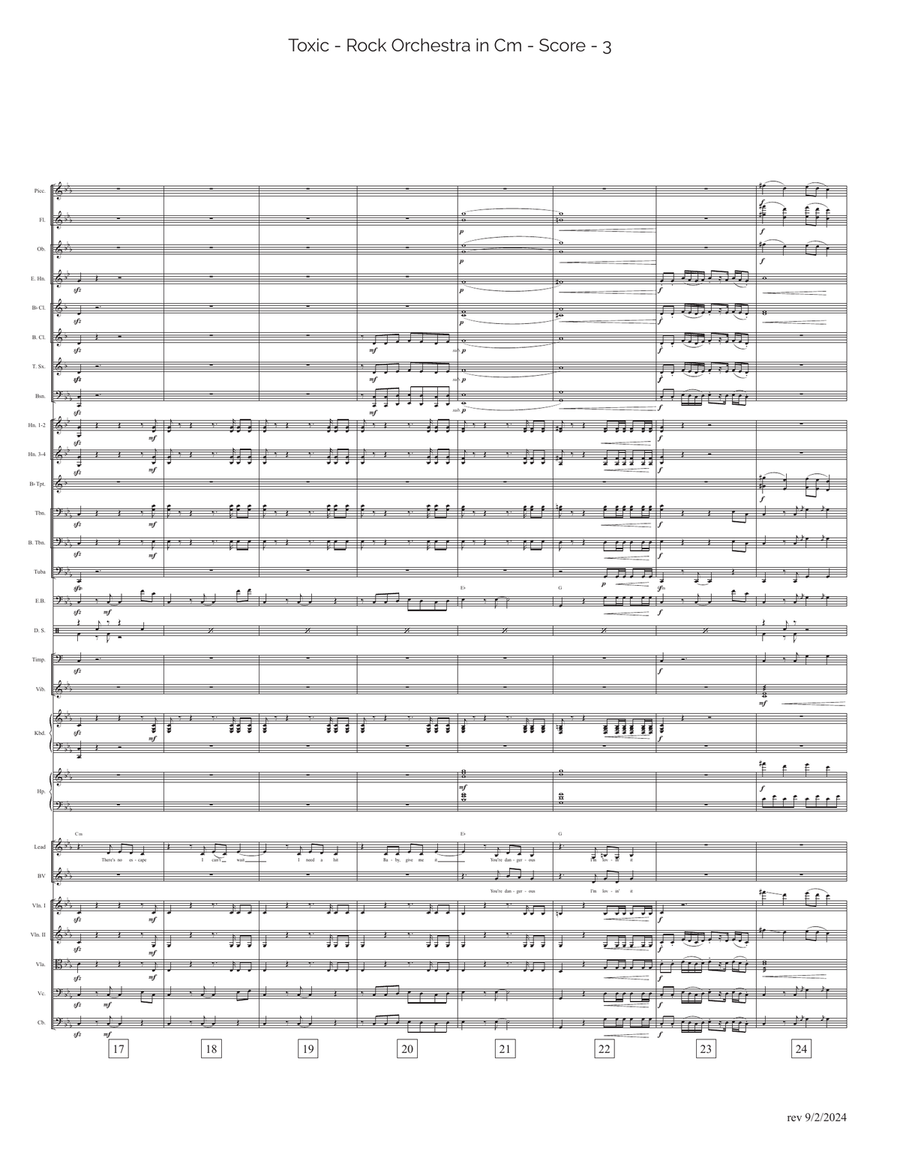 Toxic Full Orchestra scores gallery preview page 3
