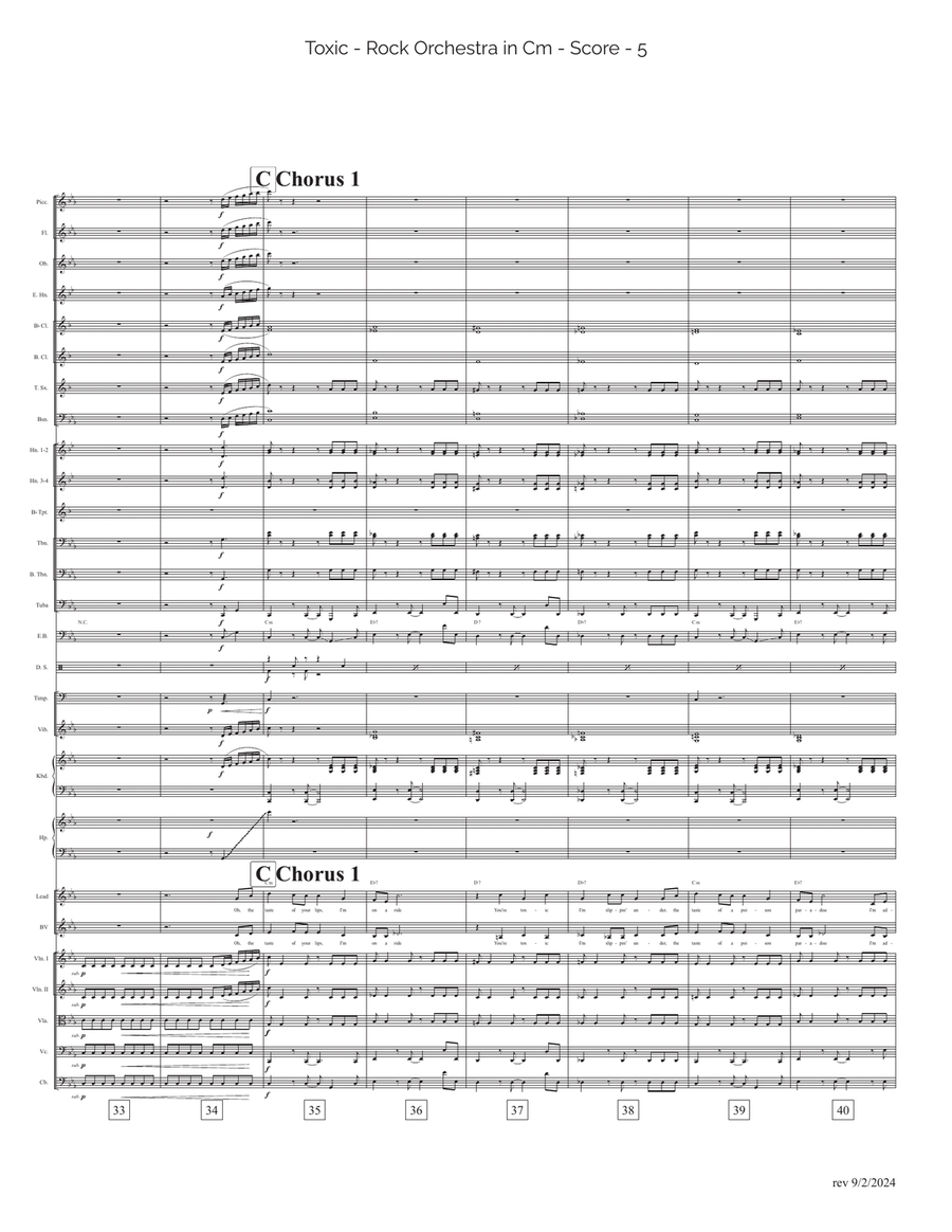 Toxic Full Orchestra scores gallery preview page 5