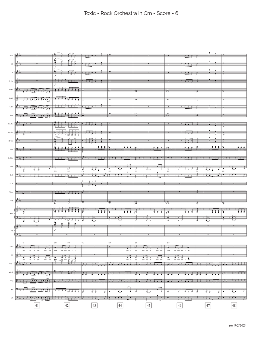 Toxic Full Orchestra scores gallery preview page 6