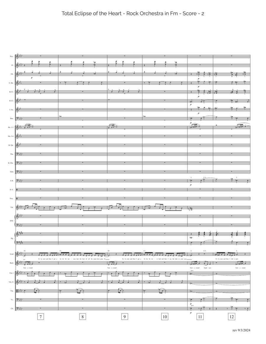 Total Eclipse Of The Heart Full Orchestra scores gallery preview page 2