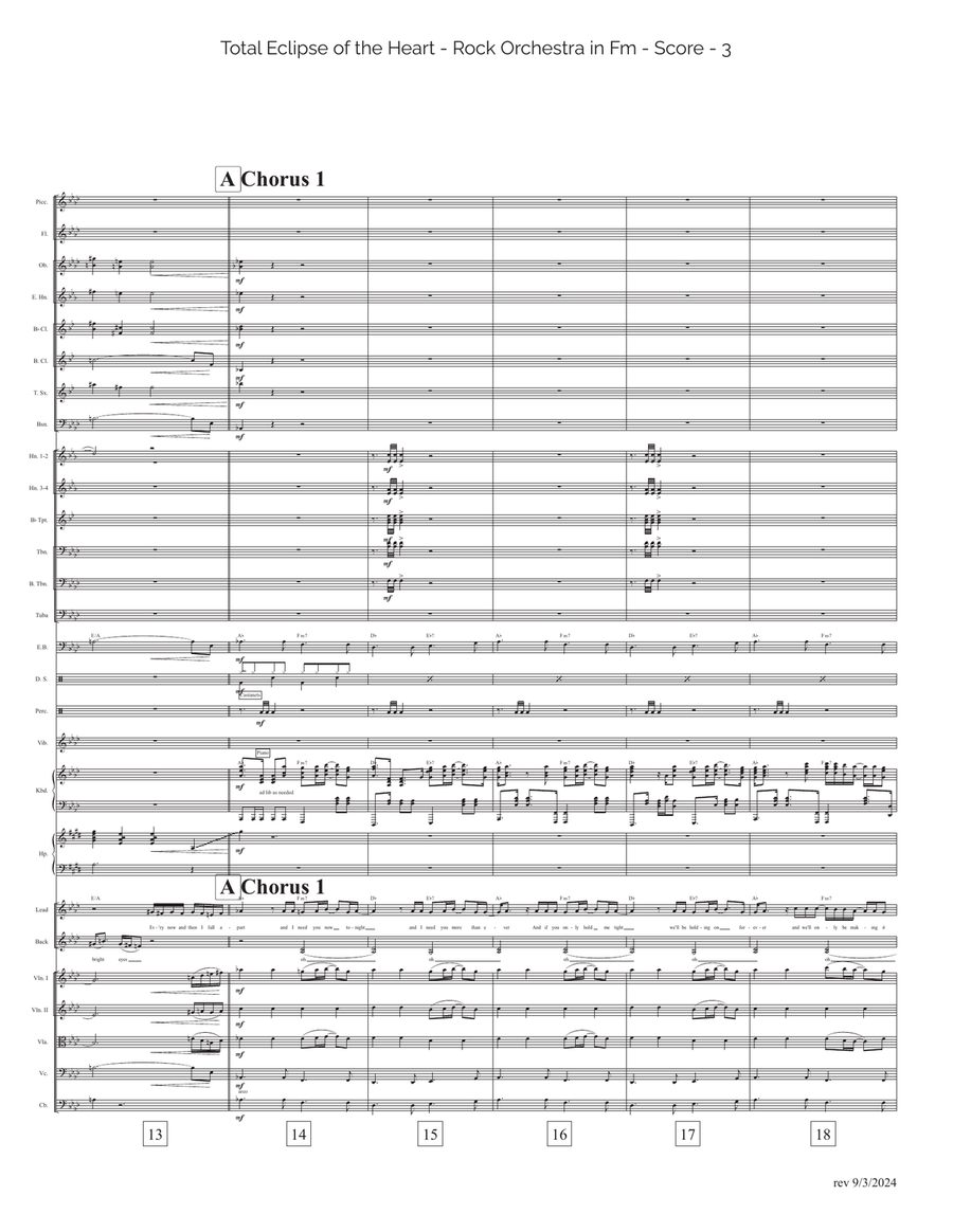Total Eclipse Of The Heart Full Orchestra scores gallery preview page 3