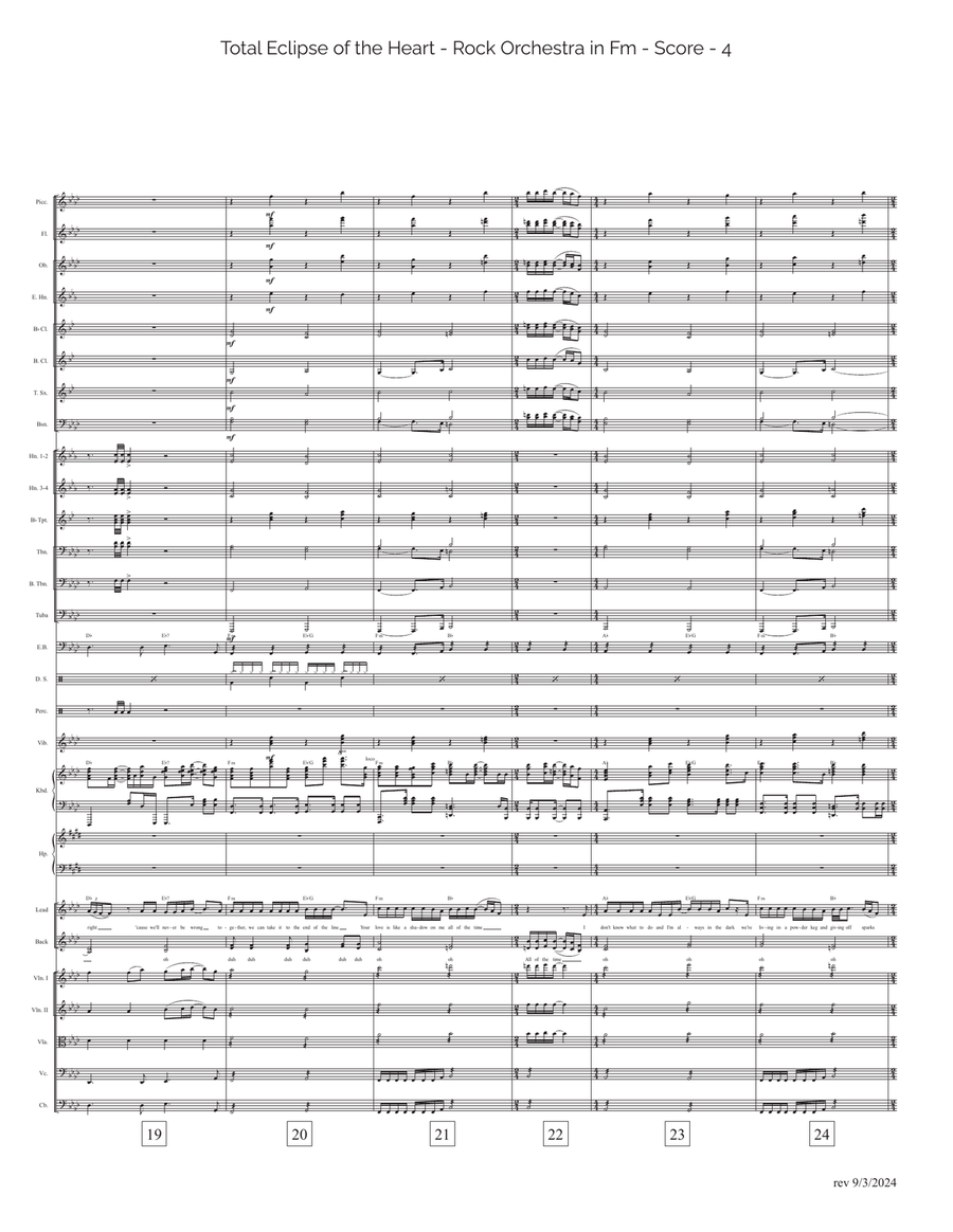 Total Eclipse Of The Heart Full Orchestra scores gallery preview page 4