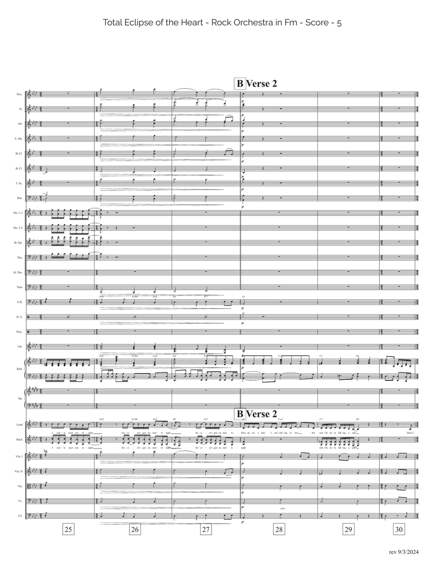 Total Eclipse Of The Heart Full Orchestra scores gallery preview page 5