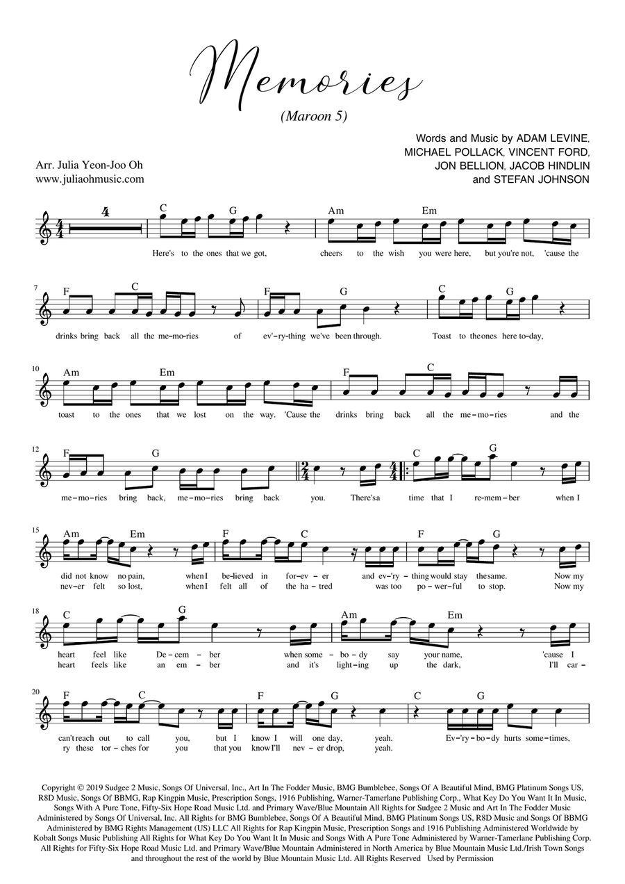 Memories Memories Violin Solo scores gallery preview page 2