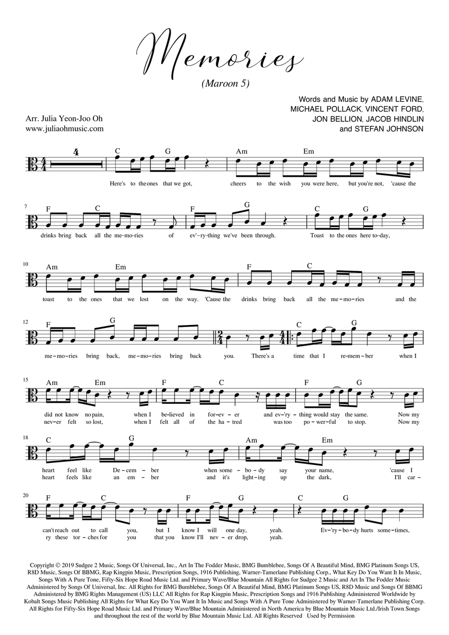 Memories Memories Viola Solo scores gallery preview page 2