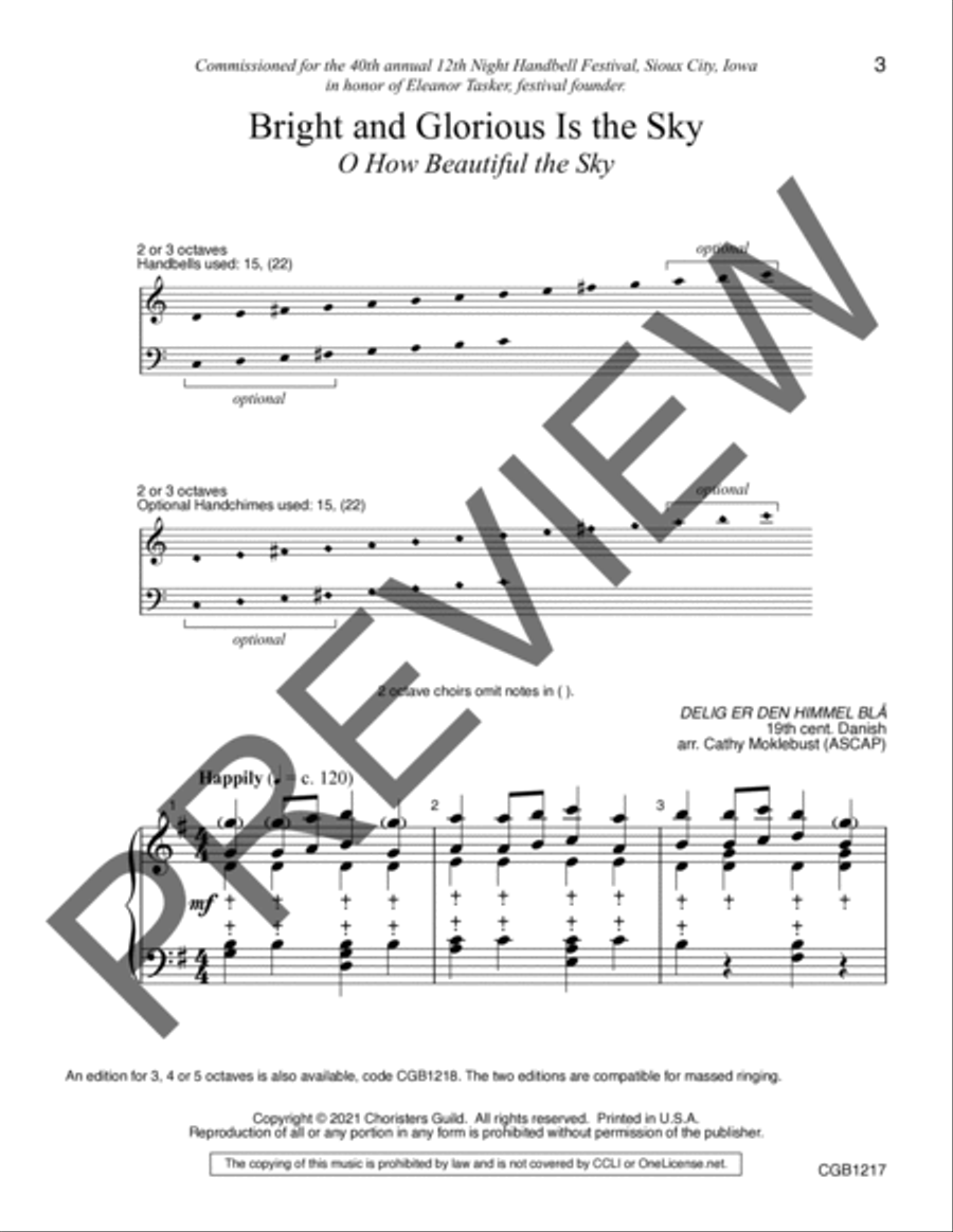 Bright and Glorious Is the Sky (2-3 octaves) by Cathy Moklebust 3-Octaves - Sheet Music page 2