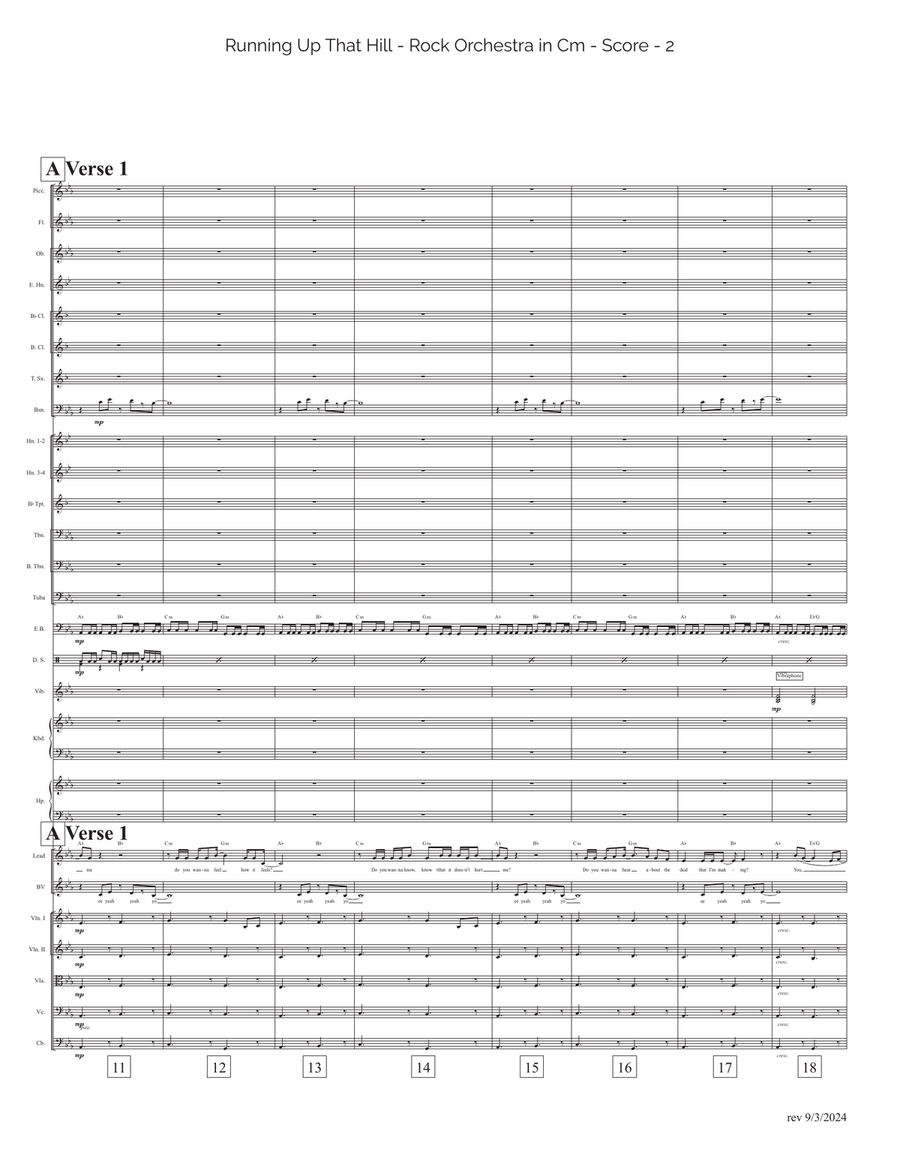 Running Up That Hill Full Orchestra scores gallery preview page 2