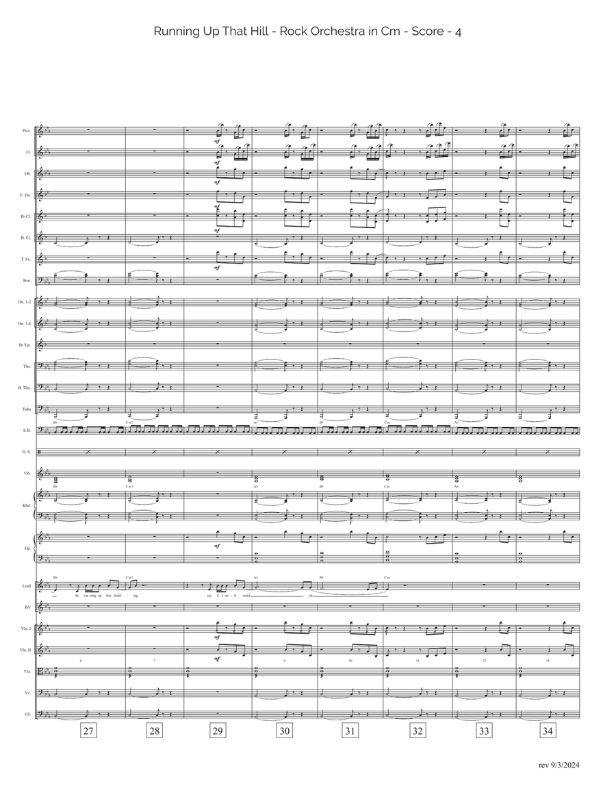 Running Up That Hill Full Orchestra scores gallery preview page 4