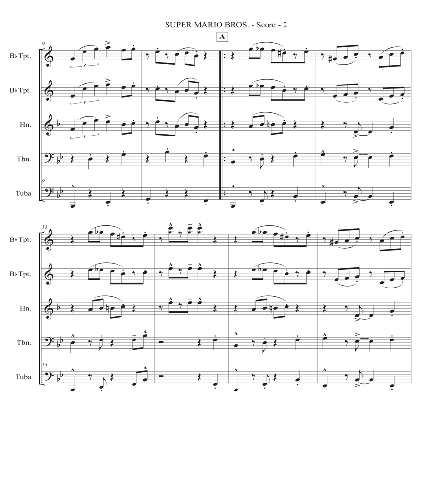 Super Mario Bros Theme Tenor Saxophone scores gallery preview page 4