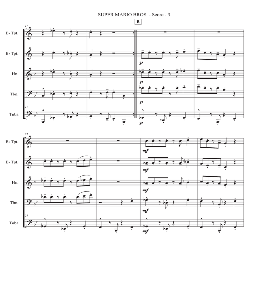 Super Mario Bros Theme Tenor Saxophone scores gallery preview page 5