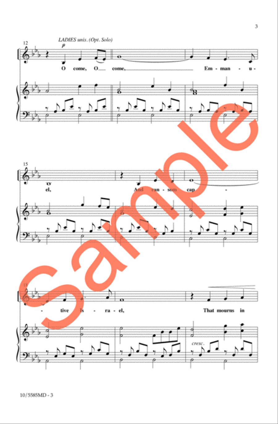 Come, Emmanuel Come, Emmanuel 4-Part scores gallery preview page 4