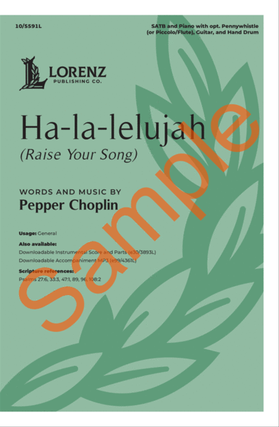 Ha-la-lelujah (Raise Your Song) 4-Part scores gallery preview page 2