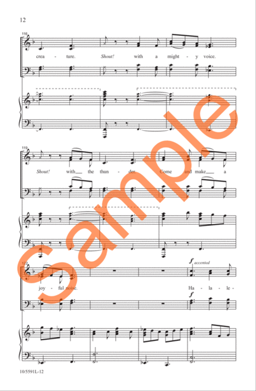 Ha-la-lelujah (Raise Your Song) 4-Part scores gallery preview page 12