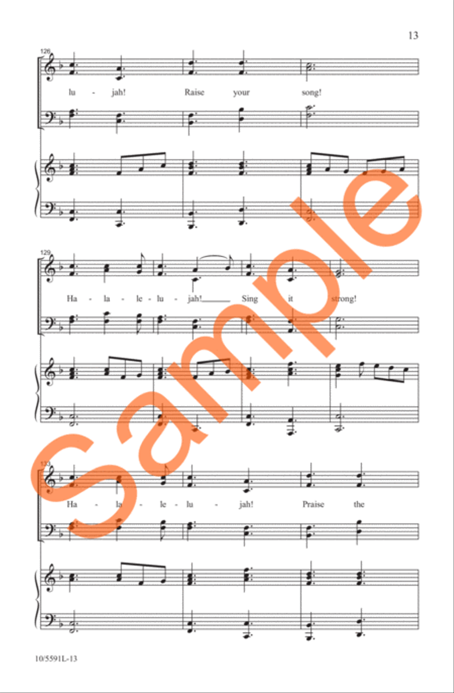 Ha-la-lelujah (Raise Your Song) 4-Part scores gallery preview page 13
