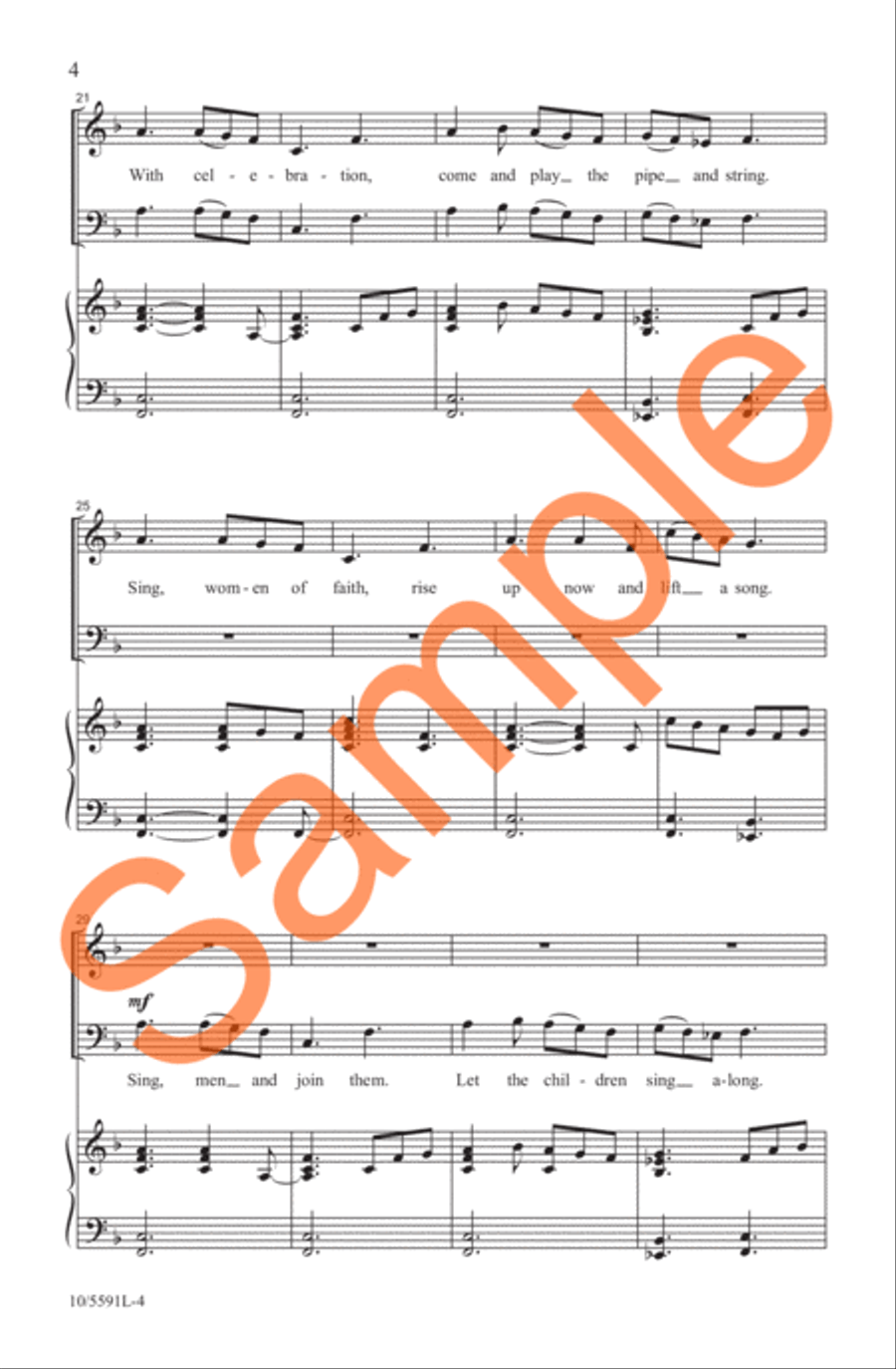 Ha-la-lelujah (Raise Your Song) 4-Part scores gallery preview page 5