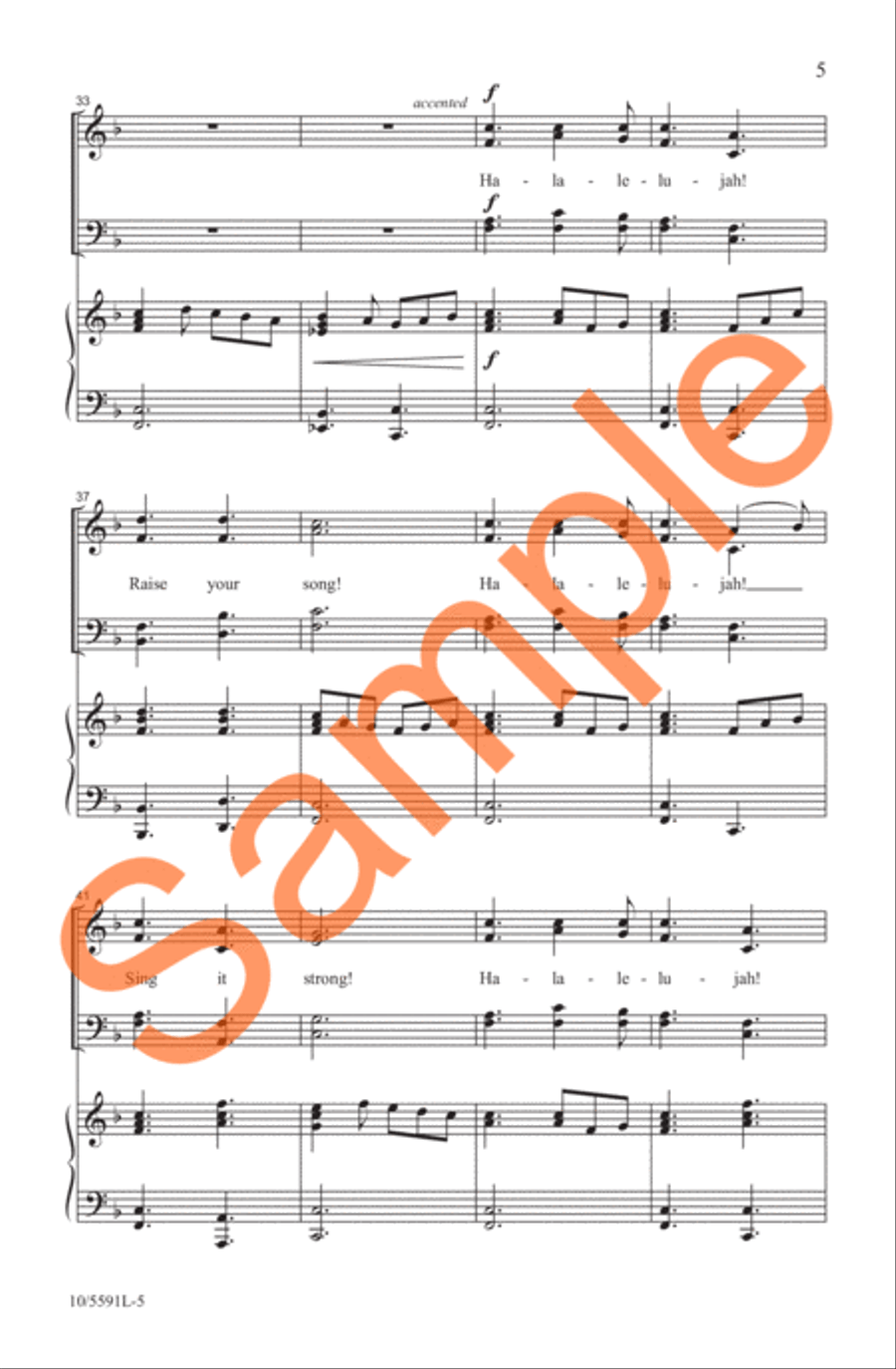 Ha-la-lelujah (Raise Your Song) 4-Part scores gallery preview page 6