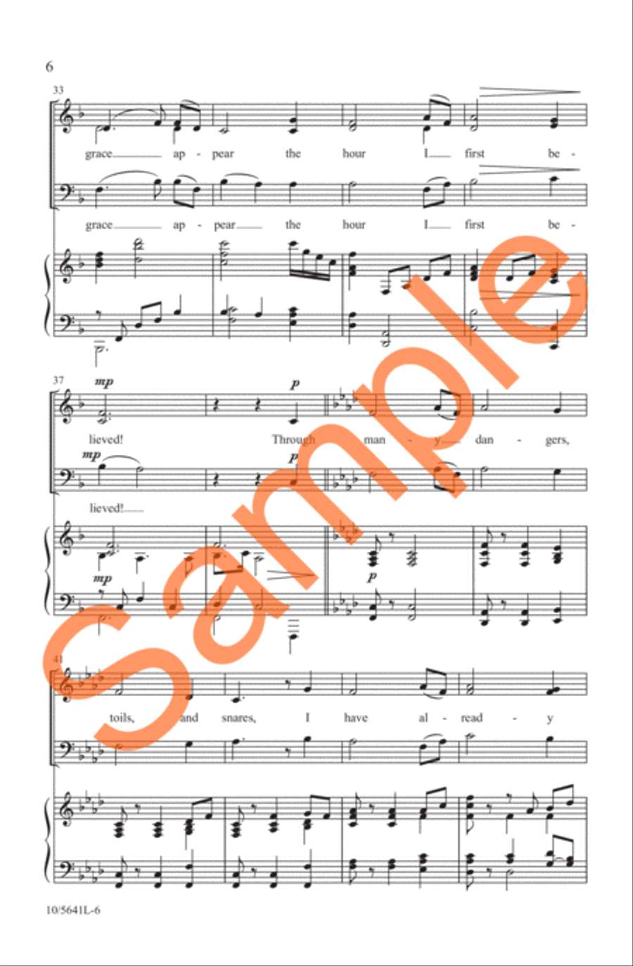Amazing Grace! How Sweet the Sound 3-Part scores gallery preview page 6
