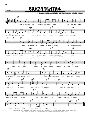 Crazy Rhythm (arr. Robert Rawlins)