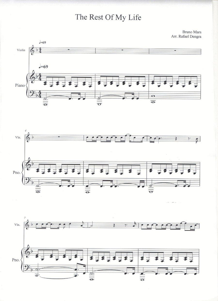 The Rest Of My Life Violin Solo scores gallery preview page 1