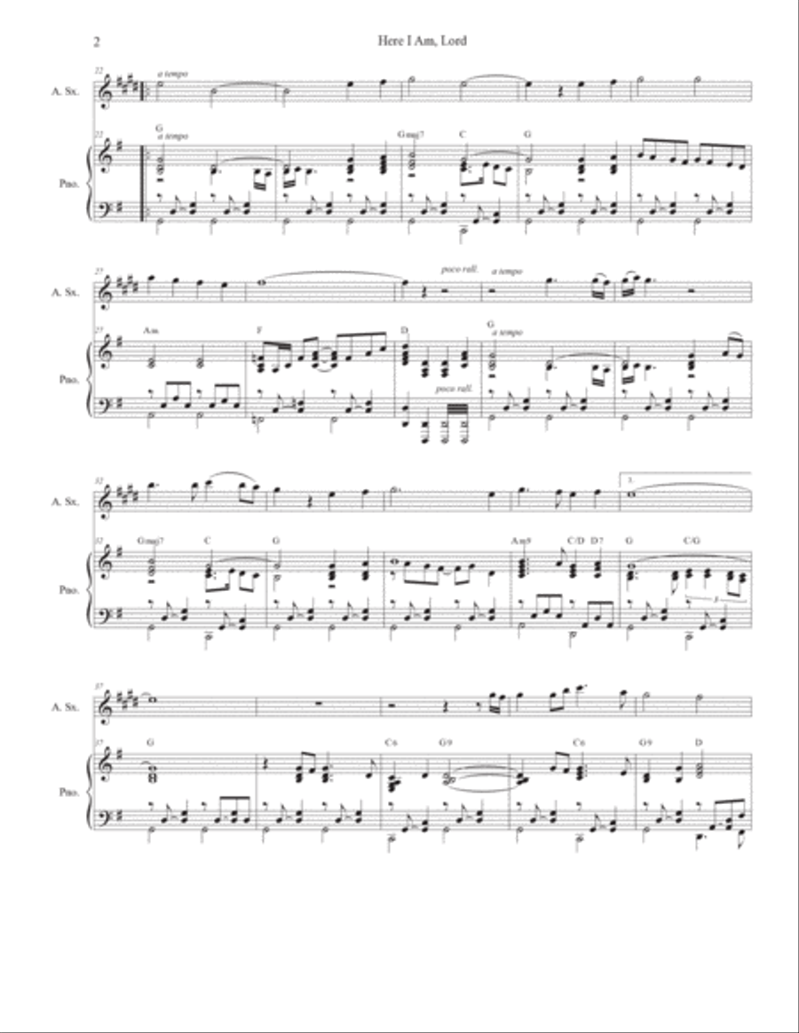 Here I Am, Lord Alto Saxophone scores gallery preview page 2